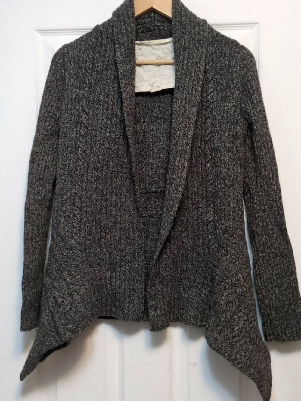 Anthropologie Birds Wire Gray Wool Cardigan Sz M Academia Earthy Goth Cabincore